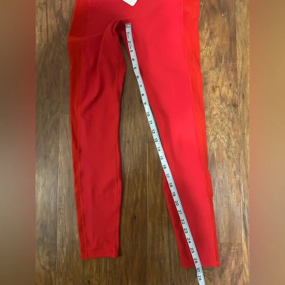 High-wasted Cherry Red Leggings Pureluxe Mesh Fabletics NWT - Picture 4 of 8